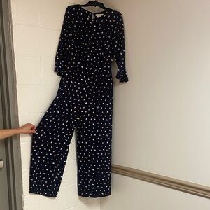 Boden Dark Blue Jumpsuit with Floral Accents